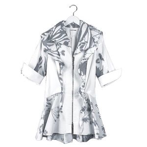 ONE OF A KIND Art of Shade Zip Up Ruffle Jacket